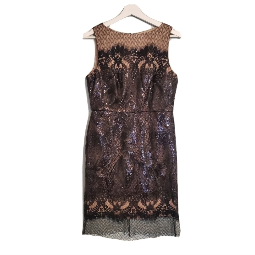 Julia Jordan Black Lace Sequin Dress